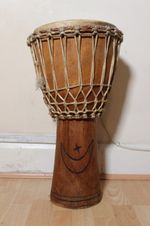 10.25" African Djembe Drum Hand Carved Goat Skin Percussion Instrument