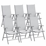 2/4/6pcs Folding Garden Chairs High Back Chair with Armrests for Outdoor Patio