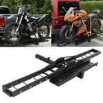 Bike Steel Motorcycle Scooter Dirtbike Carrier Hauler Hitch Mount Rack Ramp New