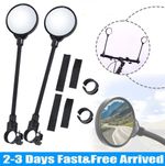 UK MTB Bike Flexible Rearview Mirror Bicycle Handlebar Convex Rear View Mirror