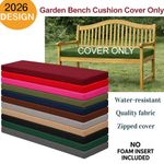 OUTDOOR 2 3 4 SEATER COVER ONLY WATER RESISTANT GARDEN BENCH SEAT PAD NO FILLING