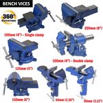 Heavy Duty Bench Vice Swivel Base Workshop Engineers Vice Vise Clamp Jaw Work UK