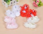 Baby Girls Satin Christening Shoes Pink Red White Yellow Ivory 0 3 6 9 Month