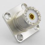 SO239 UHF Female Chassis Socket Square Flange Panel Mount Bulkhead 4 Hole PL259 