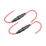 Inline Screw Type Fuse Holder 16 Gauge AWG 2Pcs for 6mm x 30mm Tube Fuse