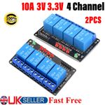 4 Channel 10A 3V 3.3V Relay Module With Optocoupler Isolation  2PCS