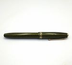 Vintage Conway Stewart 85L Fountain Pen Green Herringbone 14ct Gold Nib Working