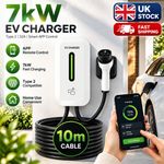 32A 7kW Smart EV Charger Type 2 10m Cable App Controlled Home Charger UK