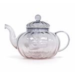 Ribbed Borosilicate Two Tone Blue & Pink Glass Teapot 1000ml by Charbrew