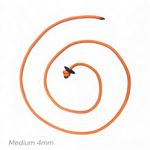 English Made Falconry Button Rope Leash Leather Washer Orange Medium,4mm Thick