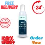 TRUYU Nail Polish Remover 250ml- Fast Acting Acetone Based Gel & Glitter Remover