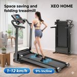 Treadmill for Home with 9% Incline Handle Bars Folding Running Machine Walking