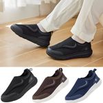 FitVille Mens Extra Wide Fit Diabetic Shoes Adjustable Strap for Swollen Feet