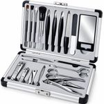 21 Piece Manicure Pedicure Set Nail Care Grooming Kit Clippers Travel Case