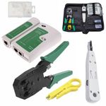 RJ45 Ethernet Cable Crimping Crimper Network Tester Punch Down Tool Kit Set UK