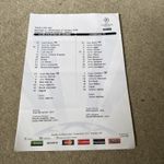 Atletico Madrid V Liverpool FC Champions League 22/10/2008 Teamsheet
