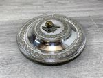 antique Silver Plated Butter Caviar Dish Round with lid acorn finial  16cm