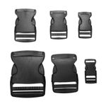 Side Release Buckles Clips for Webbing Strap Squeeze Fasteners Delrin Plastic