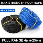 TITAN Poly Rope [4mm-25mm] | HEAVY DUTY Polypropylene - Strong Cord Yacht/Boat