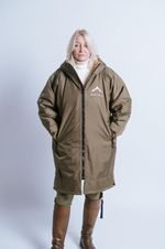 Hazy Blue Hooded Dry Changing Robe Long Coat Waterproof Surfing Swim Beach Camo