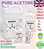 Acetone Degreaser Solvent Cleaner 100% PURE Acrylic Nail Glue Remover FREE P&P