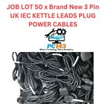 JOB LOT 50 x Brand New 3 Pin UK IEC KETTLE LEADS PLUG POWER CABLES