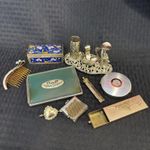 Sam Fink Hollywood Regency Vanity Lot Enamel Art Deco Compact Matchbox Mesh Purs