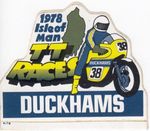 ISLE OF MAN TT 1978 DUCKHAMS OIL MOTOR CYCLE RACING ORIGINAL PERIOD STICKER