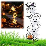 Solar Halloween Garden Stakes Outdoor Decorative Ghost Lamp Yard Path Light Set