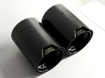 2x Carbon Fibre Exhaust Tips Gloss Black For BMW M135i M140i 235i 240i 340i 440i