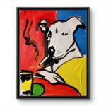 Aleph Original Dog 14x11 Abstract Expressionist Wall Art Painting Canvas