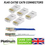 RJ45 PASS THROUGH CONNECTORS EZ CRIMP END PLUG CAT5E CAT6 NETWORK CABLE ENDS LOT
