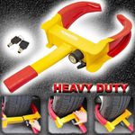 WHEEL CLAMP HEAVY DUTY ANTI THEFT LOCK CARAVAN TRAILER SECURITY CAR VAN - 2 KEYS