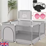Child Playpen Portable Child Safety Yard Activity Center with Basketball Hoop UK