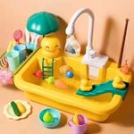 Kitchen Sink & Fishing Set Running Water Pretend Play Dishwasher Toy Kids 2 in 1