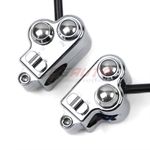 For Yamaha Universal 1'' Handlebar Control Switch Motorcycle Start Button Chrome