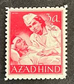 Travelstamps: WWII Nazi Germany Azad Hind Stamps #4a - 3a + 3a Mint MOGH