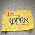 The Open 151st Royal Liverpool Golf Flag Autographed  by Pedraig Harrington 
