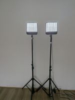 Falconeyes Pair RX-8T Foldable LED Video Light 5600K EU Plug with Stand.