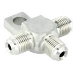 Stainless Steel M10 x 1 Male 'T' Block With Mounting Tab
