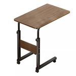 Medical Overbed Bedside Table Adjustable Height with Wheels Hospital Home Desk