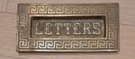 Vintage Brass Letterbox Art Deco knocker -small sunrise top