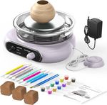 Mini Pottery Wheel Kit–4.7" Turntable, 8 Tools 12 Paints,Clay, Kids & Adults