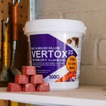 RAT POISON Single Feed Rat & Mouse Killer Poison Bait Blocks Vertox25 Original