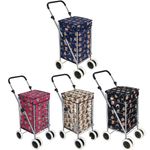 Large 6 Wheels Shopping Trolley Folding Cart Lightweight Travel Grocery Trolley