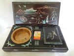 Korean mother of pearl inlay tobacco box gift by Kim Il Hwan Minister