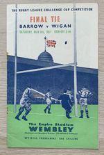 RUGBY LEAGUE CHALLENGE CUP FINAL PROGRAMME BARROW v WIGAN 1951
