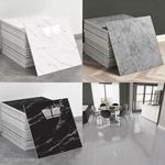 12-60P PVC Marble Tiles Wall Sticker Self-Adhesive Stick Kitchen Bathroom Decor