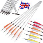 12X SP500 Archery Aluminum Arrow 30" Shafts 4" Feather Recurve Compound Bow Hunt