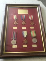 FRAMED WWII MEDALS,F.WHITSON CHIEF PETTY OFFICER R.N.V.R. GUNNERY OFFICER.
